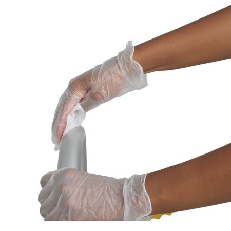 Fifthpulse FMN1000, Vinyl Disposable Gloves, 3 mil Palm, Vinyl, Powder-Free, L, 100 PK, Clear FP-V-100-L-CLR